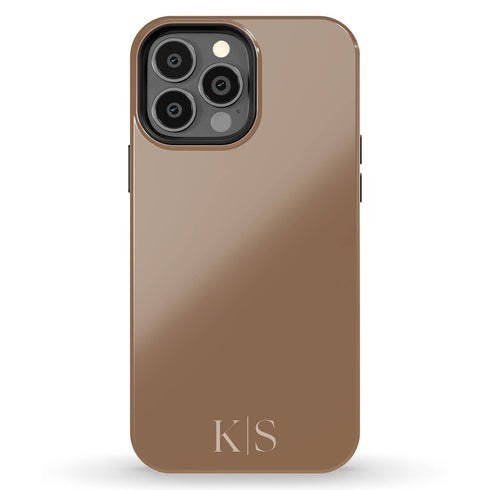 Custom Initials Earth Tones Monogram iPhone Case - Light